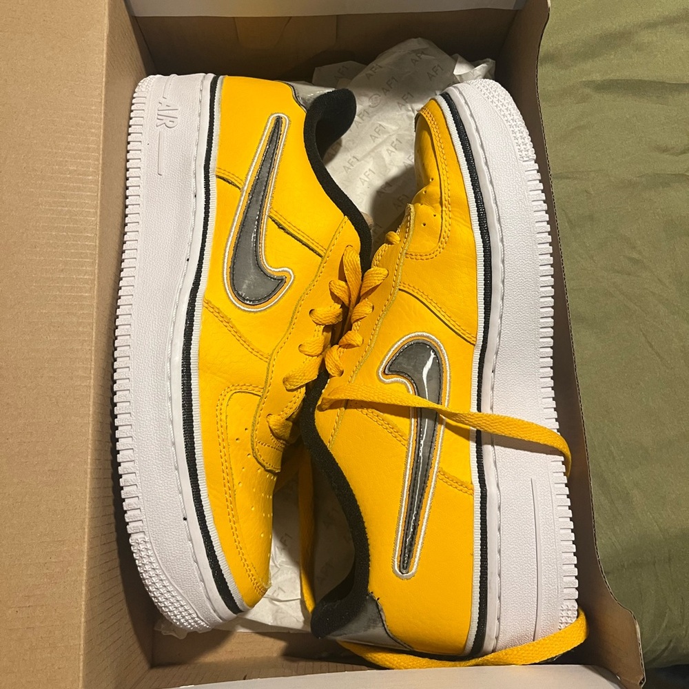 Nike Bright Yellow and Gray Sneakers